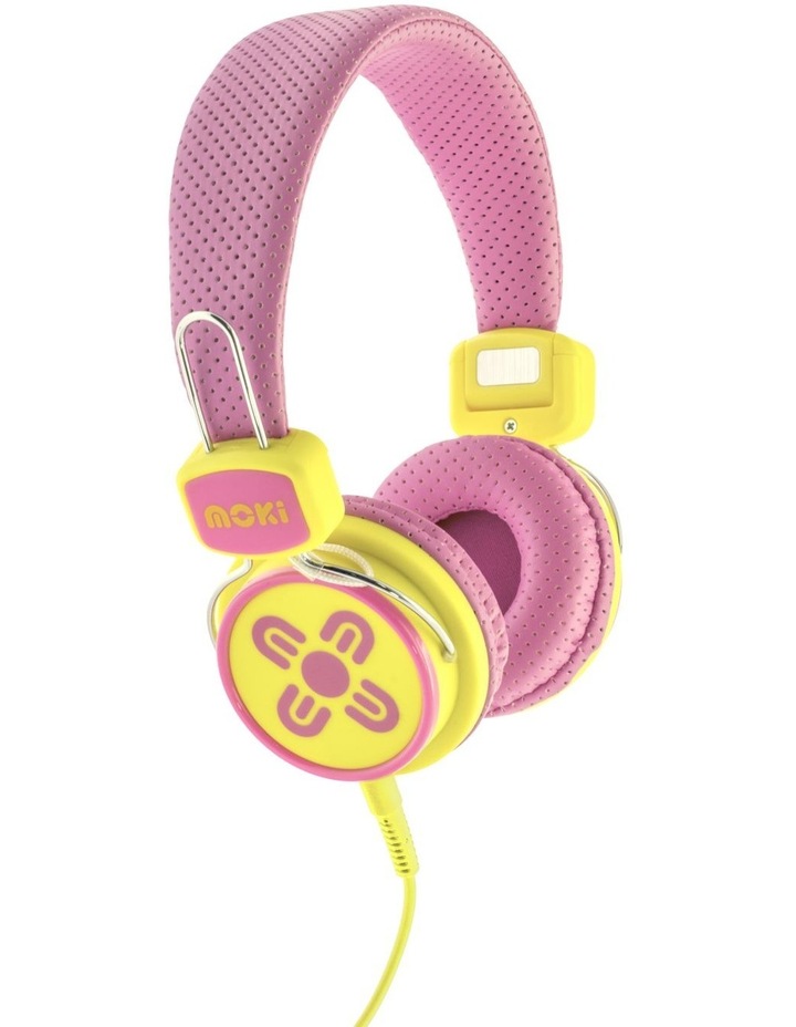 Pink/Yellow Kids Safe Volume Limited Headphones